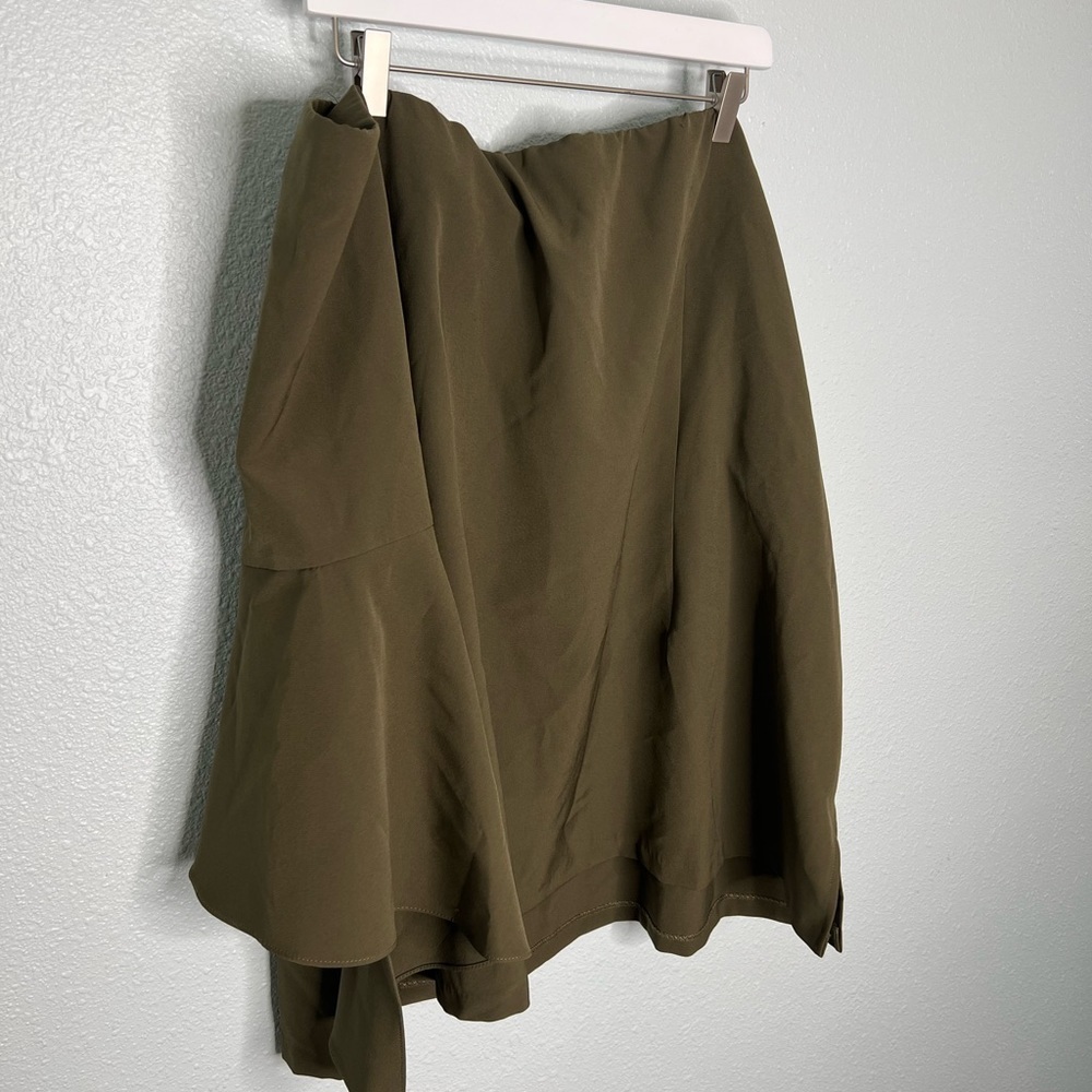 Eloquii Olive Green Flare Sleeve Off The Shoulder Blouse - Picture 7 of 8